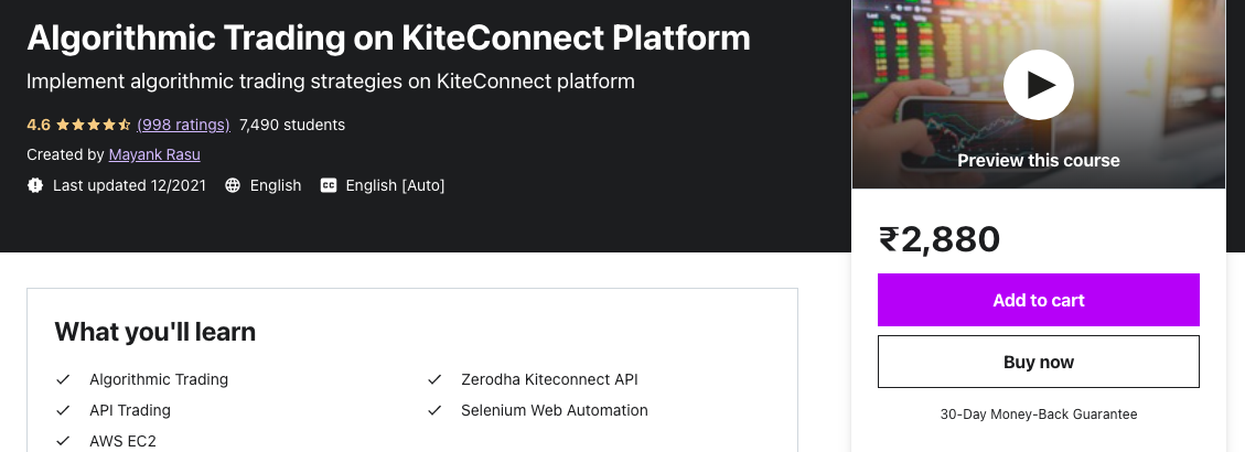 Algorithmic Trading on Zerodha Platform-Premium 3 Algorithmic Trading on Zerodha Platform-Premium - Image 3