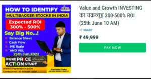 Kingresearch Value and Growth INVESTING का चक्रव्यूह 300-500% ROI (25th June 2022 10 AM) Full Paid Course-Premium
