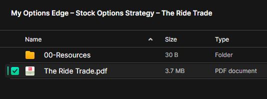 My Options Edge – Stock Options Strategy – The Ride Trade 2 My Options Edge – Stock Options Strategy – The Ride Trade - Image 2